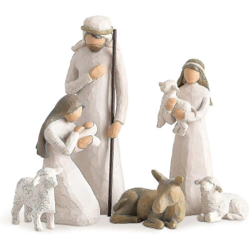 Nativity, Sculpted Hand-painted Nativity Figures, 6-piece Set