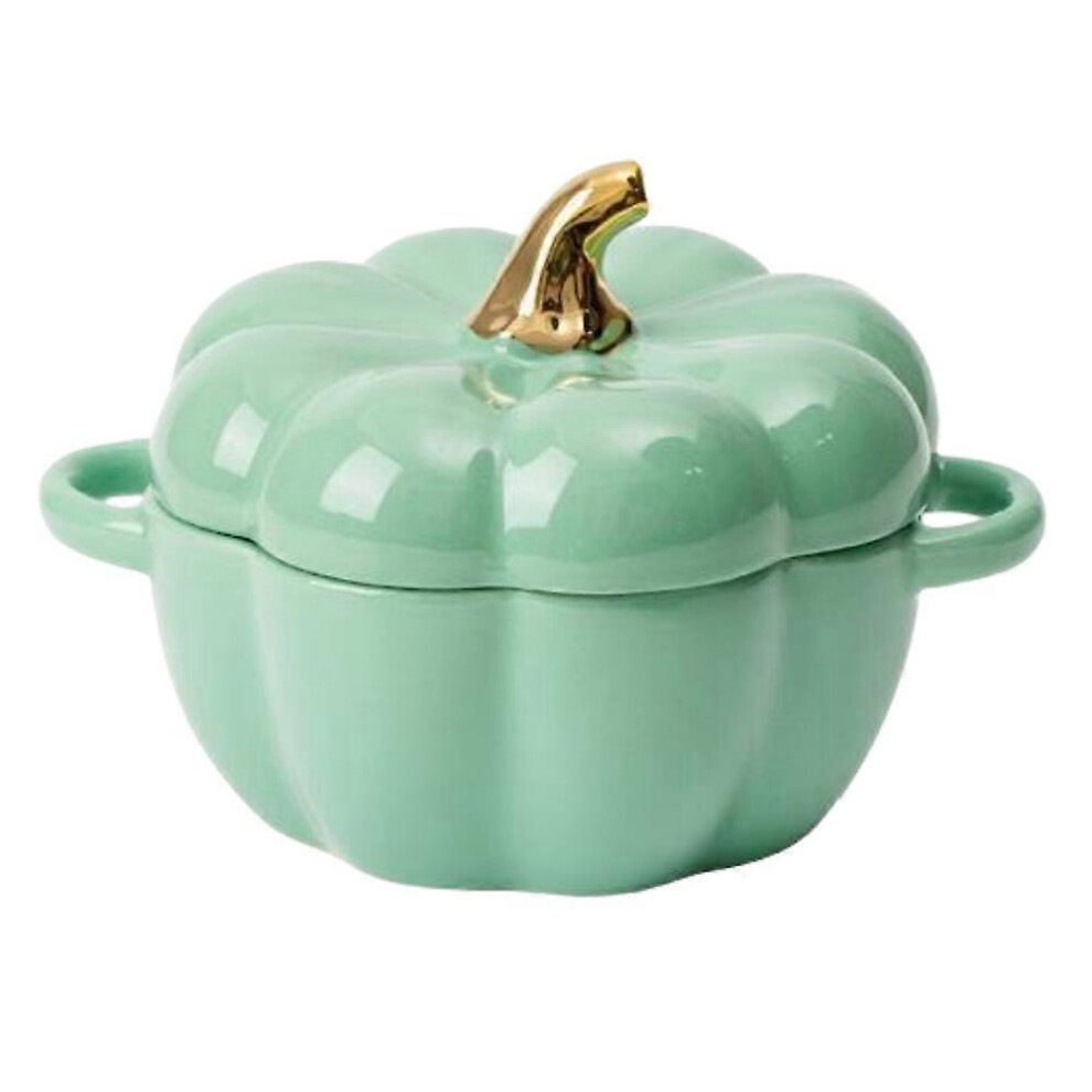 (Green)15 Oz Oven Safe Pumpkin Bowls, Pumpkin Ramekins With Lids, Pumpkin Soup Bowls 9022594239742