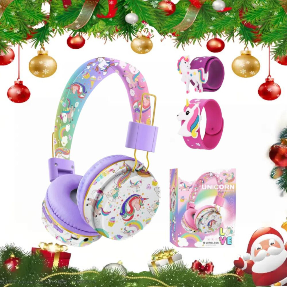(Purple)Christmas Gifts Bonus Box Headphones For Girls Kids For School, Kids Bluetooth Headphones With Microphone & 3.5Mm Jack, Teens Toddlers W 9022594240922