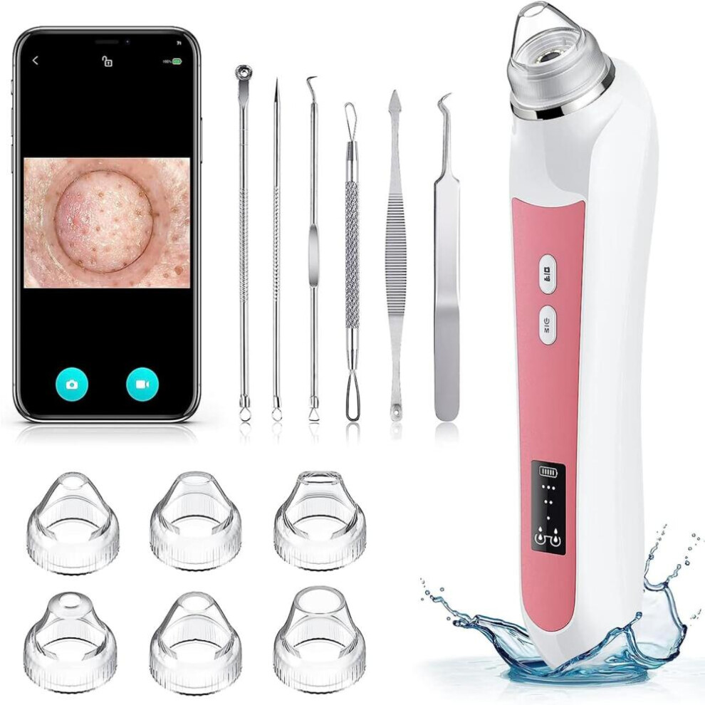 Blackhead Remover Pore Vacuum, Wifi Visible Facial Pore Cleanser With Hd Camera Pimple Acne Comedone Extractor Kit 9022594241554