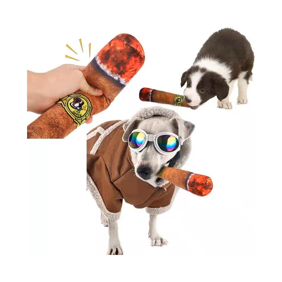 Cigarette Dog Toy - Plush Squeaky Prank Toy For Pets, Funny Stuffed Chew Cigars 9022594243350