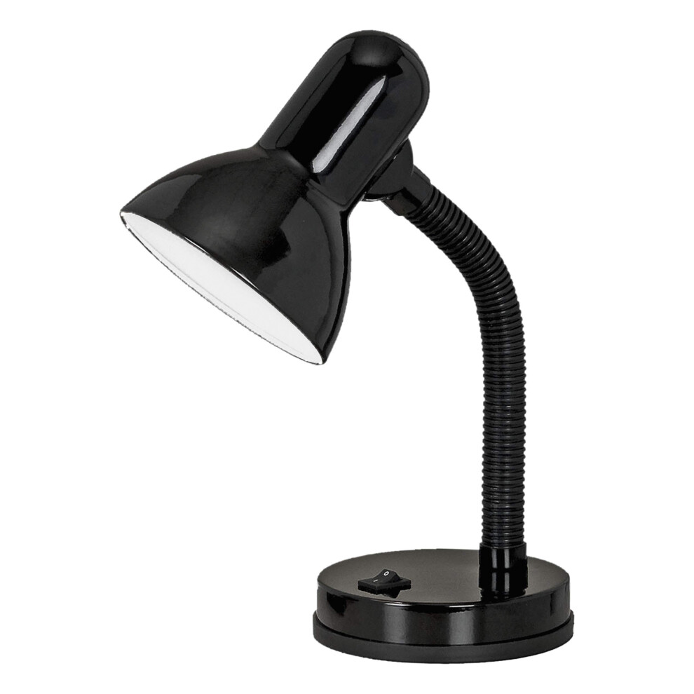 (Black/White)Eglo Basic Table Lamp, 1 Flame Table Lamp, Table Lamp Made Of Steel And Plastic, Colour: Black, Socket: E27 9022594243404