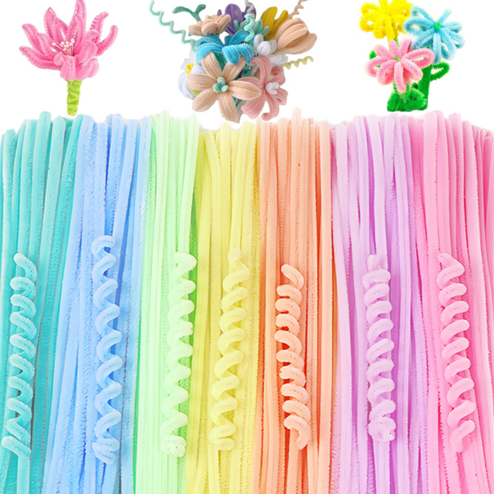 (Macaroon Colour)Pack Of 100 Pipe Cleaners Chenille Wire 30 Cm Bending Plush Art Pipe Cleaners Colourful Craft Set Bendable Diy Twist Stick Bendi 9022594243442