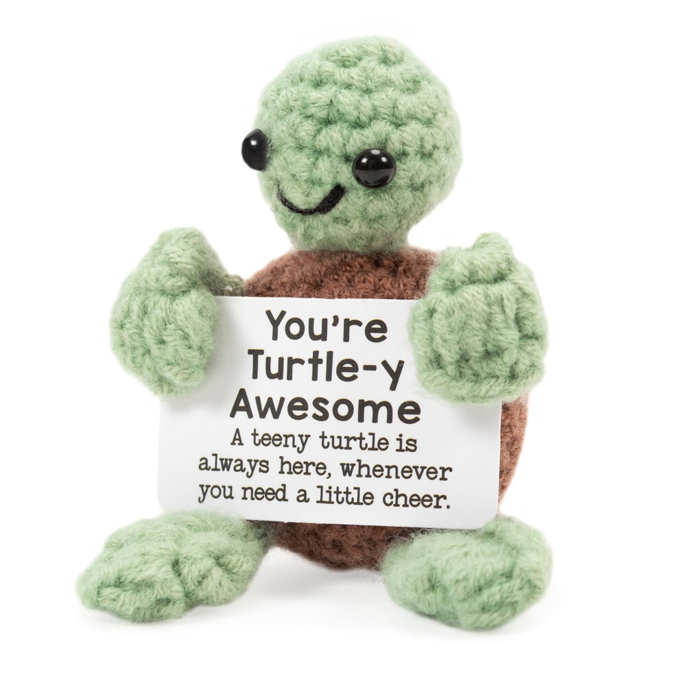 (Green)Funny Positive Turtle Gifts, Small Handmade Crochet Animals Cute Stuff, Cheer Up Gifts For Women Men Birthday Presents, Emotional Support 9022594243534