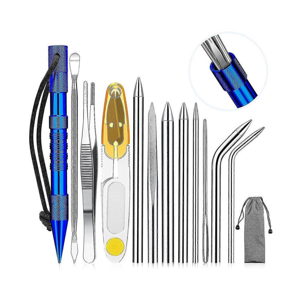 Knotter Tools, Fid Paracord Fid Set Stainless Steel Paracord Lacin Needles And Smoothing Tool For Leather Or Paracord Work (Black) 9022594244401