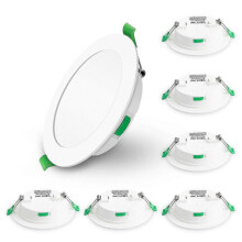 6 Pack 7w Ultra Slim Dimmable Led Downlight Cct 67-75mm Cutout White ip44CE