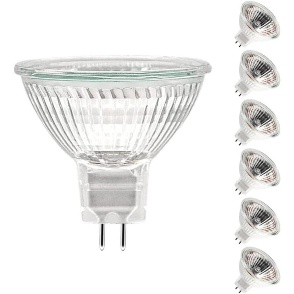 12V 20W Mr16 Gu5.3 Halogen Bulbs Dimmable 2-Pin Warm White 2700K (Pack Of 7) 9022594245828