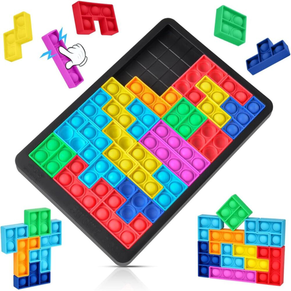 Pop Puzzle Popper Fidget Game - 27Pc Jigsaw Puzzle Game Pop Push It Bubble Sensory Fidget Toys For Learning, Stress Relief Silicone Pop Puzzle Ga 9022594245910