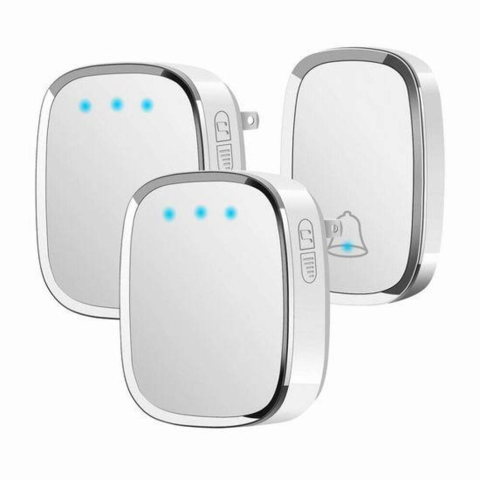 Wireless Doorbell, 300M Range, 36 Ring Tones, 4 Volume Levels, 1 Transmitter & 2 Receivers 9022594246924