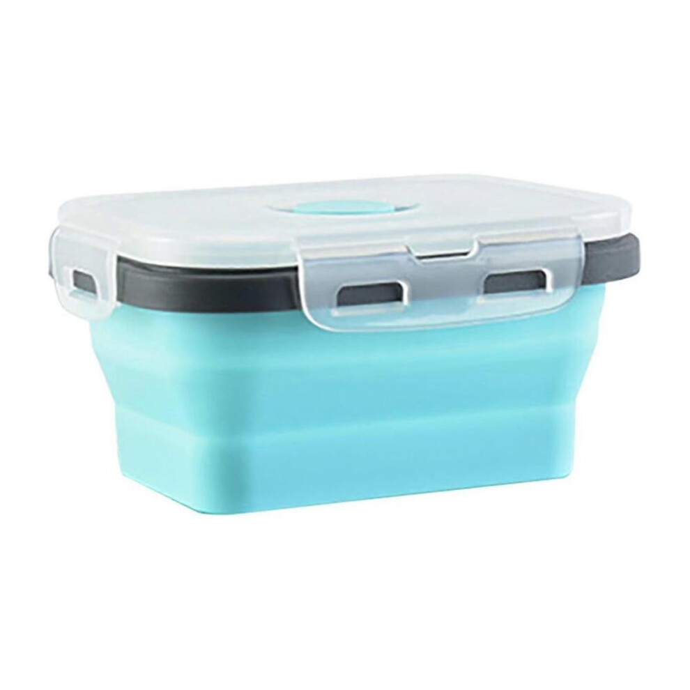 (Blue-1200Ml)Foldable Silicone Lunch Box With Sealed Lid Portable Lightweight Food Containers For Camping Hiking 9022594247051