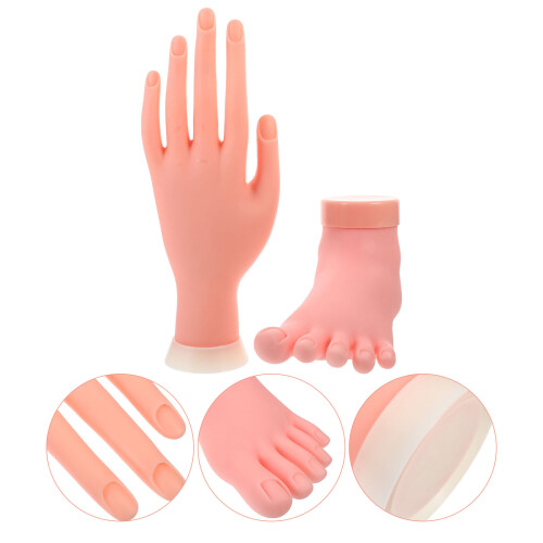 2 Stuks Manicure Oefen Linkerhand Linkervoet Kunstnagel Training Model 2
