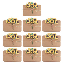 30 Unidades Cartões De Saudação Papel Kraft Com Flores