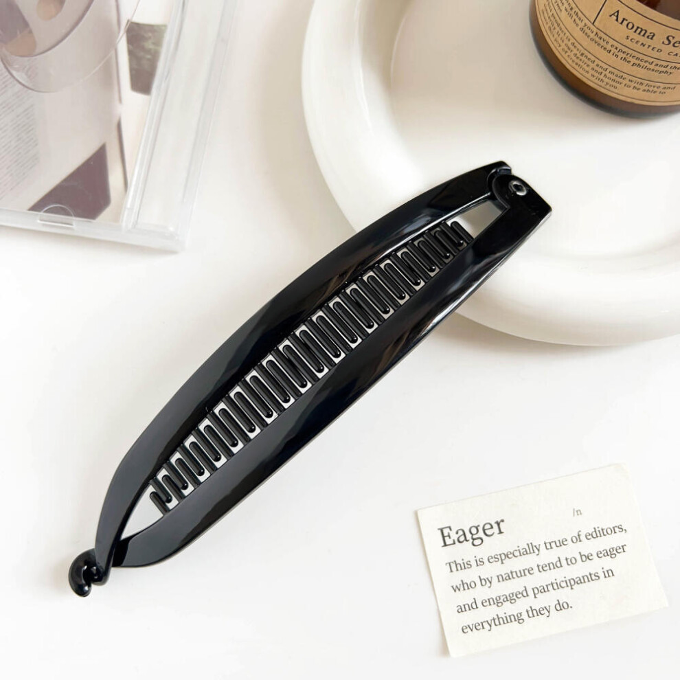 Large Hair Clip Comfortalbe Banana Hairpieces Styling Hairpin Hair Accessories For Creating Voluminous Styles 15.5Cm Glossy Black 9022594247242