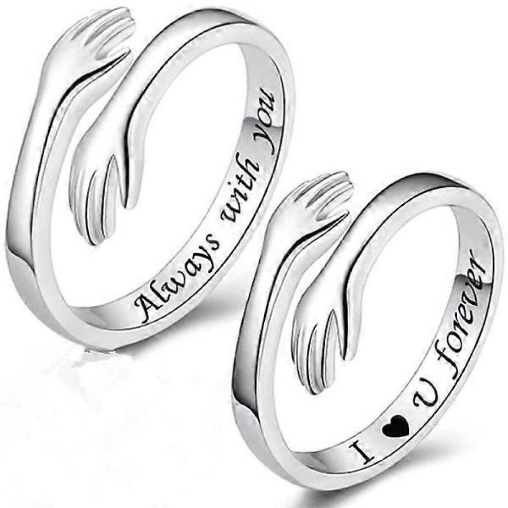 S925 Sterling Silver Hug Ring For Women Teen Gilrs Adjustable Ri 9022594248454