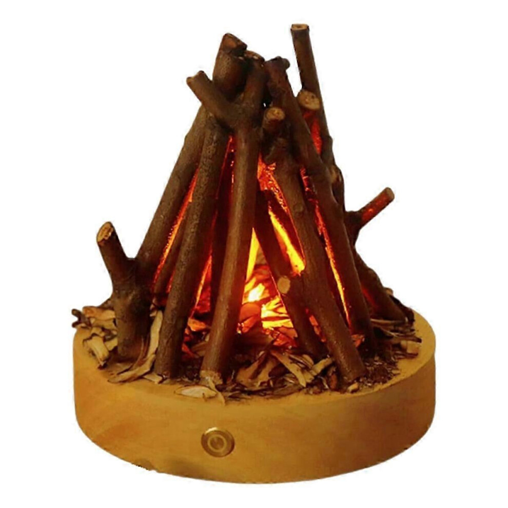 Fake Bonfire Night Light Usb Rechargeable 3 Modes Fake Fire Lamp Flameless Candle Flame Light With White Noise 9022594248515
