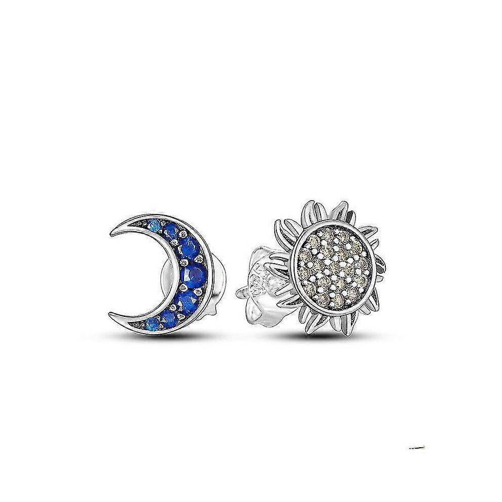 Stud Earrings For Women 925 Silver Drop Charm Double Hoop Sparkling 9022594249000