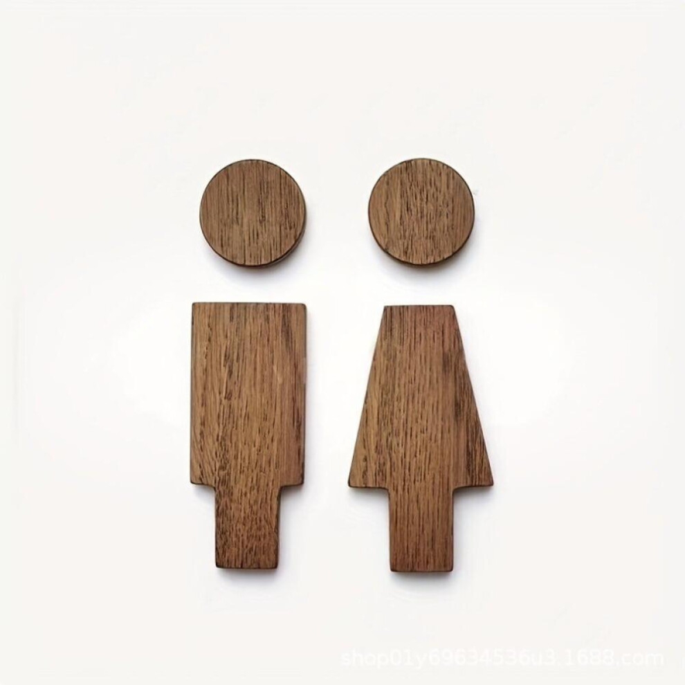 Men And Women Wood Bathroom Sign Set For Indoor Public Restrooms And Home Bathroom Door Toilet Signage Signboard Decors Dark Brown 9022594250341