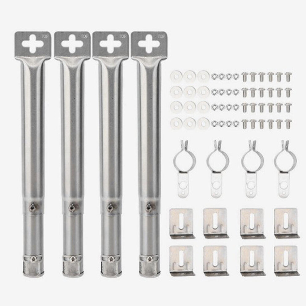 4Pcs Stainless Steel Adjustable Straight Burner Tube For Gas Bbq Grill Replacement Universal 9022594251508