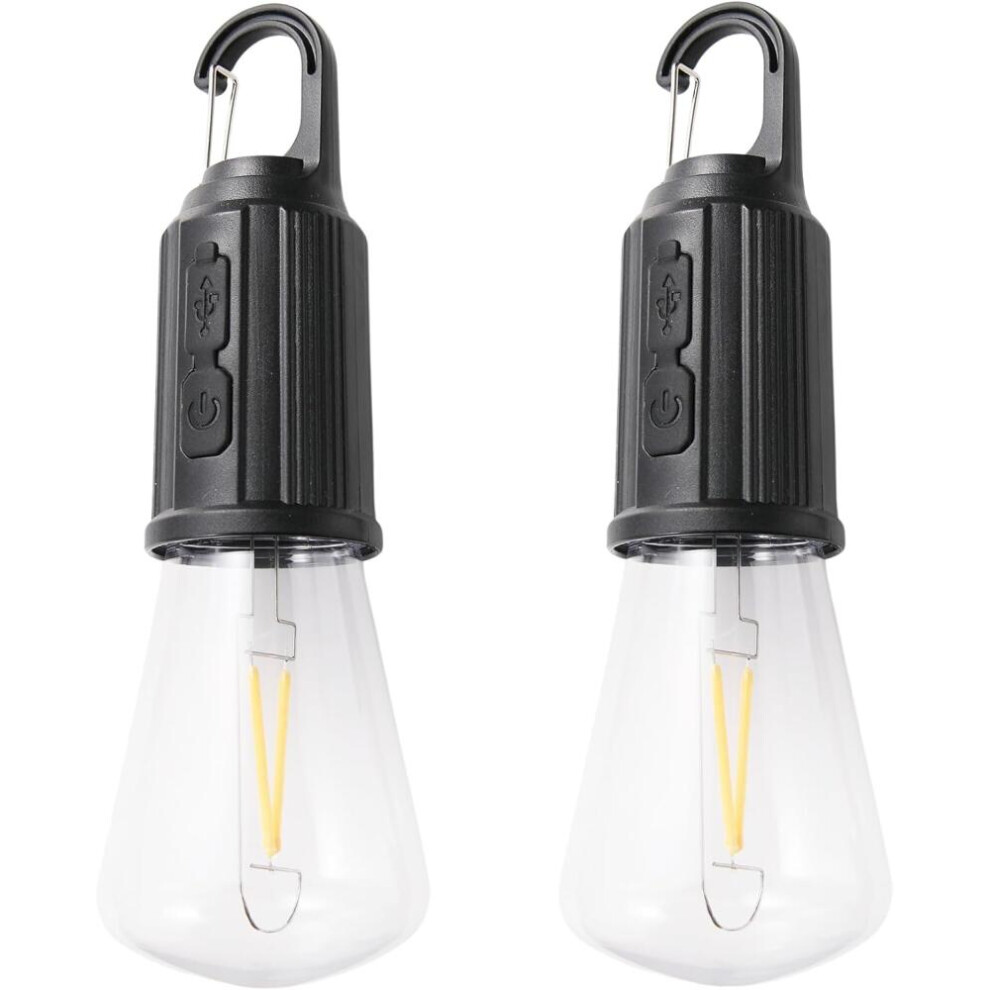 2Pcs Rechargeable Camping Lights, Waterproof Led Tent Lights With Usb Cable, 3 Modes Hanging Camping Lantern, Hanging Lamp For Hik 9022594251706