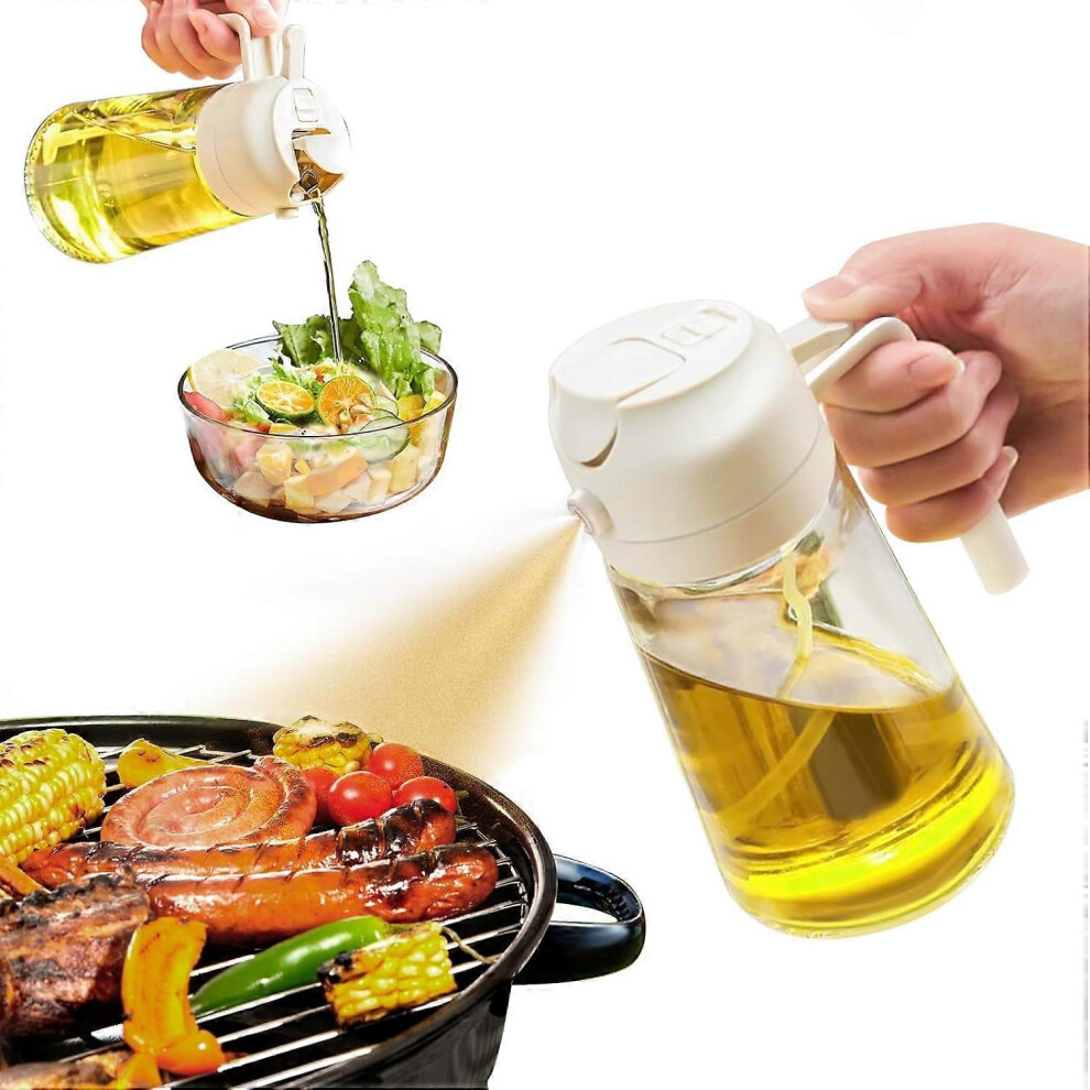 Oil Sprayer For Cooking, 2 In 1 Olive Oil Dispenser Bottle For Kitchen, 16Oz/470Ml Premium Glass Oil Bottle, Food-Grade Oil Mister For Air F 9022594248645