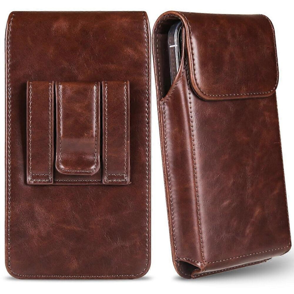 Leather Cell Phone Holster With Belt Loop, Phone Belt Holder Iphone For 16 Pro Max, 15 Pro Max, Galaxy S25 Plus 9022594249352