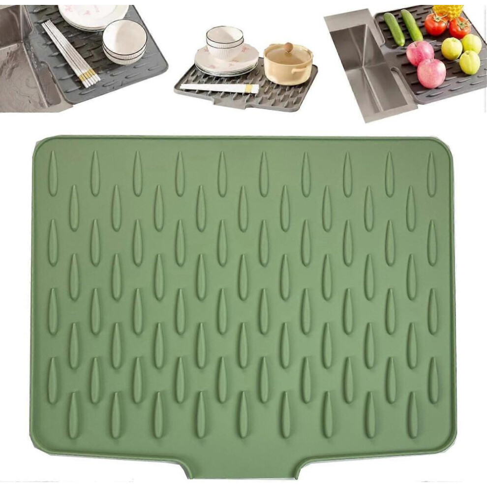 Silicone Dish Drying Mat, Nonslip Heatresistant Drip (Green) 9022594252406