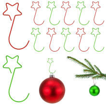 (A)Christmas Ornament Hooks, 40PCS Star-Shaped Bauble Hooks Metal Christmas Tree Hangers Hook compatible with Xmas Party Balls Decorations Home