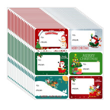 Christmas Labels, 120 Pcs Christmas Stickers,Xmas Present Gift Stickers, Self-Adhesive Tags, Xmas Tags - Size 65 x 45mm Name Labels compatible wi