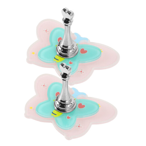 2Pcs Suporte Acrylic Com Para Unhas 3D Reutilizável