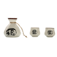 2 Pcs Conjunto De Servir Saquê Cerâmica Com Caligrafia