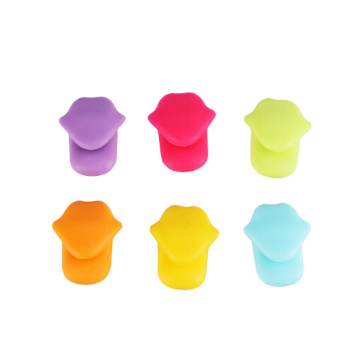 6 Unidades Silicone Lábios Vermelhos Para Festas