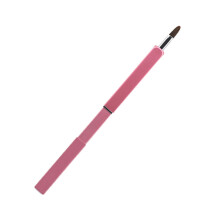 Pincel De Batom Com De Náilon E Tubo De Metal Rosa