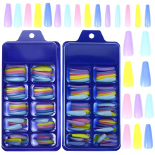 2 De Unhas Postiças Longas Coloridas Profissionais E Duráveis