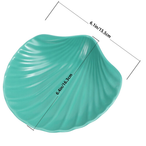 Cerâmica Tigela Para De Verde Forma Concha 1