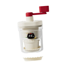 Manual Ice Crusher With Hand Crank For Bar Slushies White And Red Tabletop Kitchen Accessory
