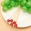 100 Stuks Stervormige Fruitprikkers Bamboe Rood 6