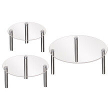3Pcs Acrylic Clear Cake Stand Stackable Transparent Cupcake Display