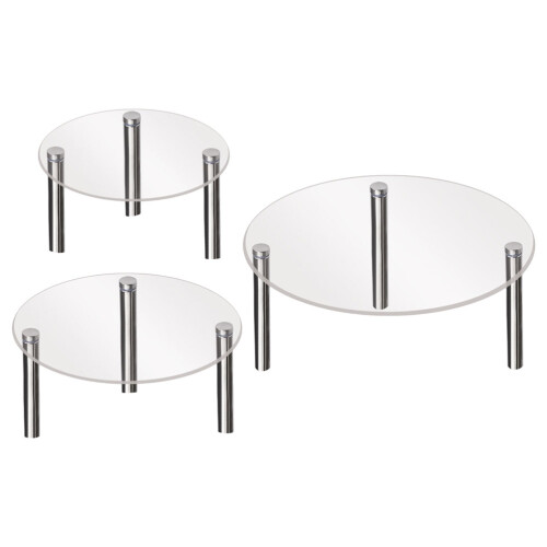 3Pcs Acrylic Clear Cake Stand Stackable Transparent Cupcake Display