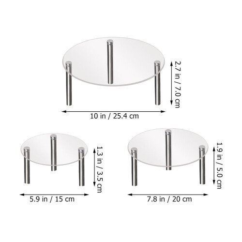 3Pcs Acrylic Clear Cake Stand Stackable Transparent Cupcake Display 1