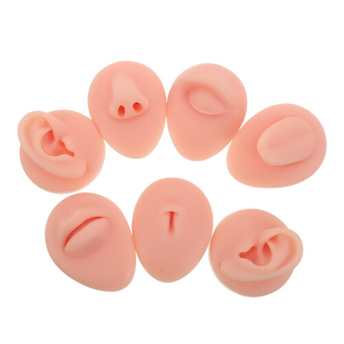 3 Juegos De Kit Práctica Para Piercing En Silicona Suave