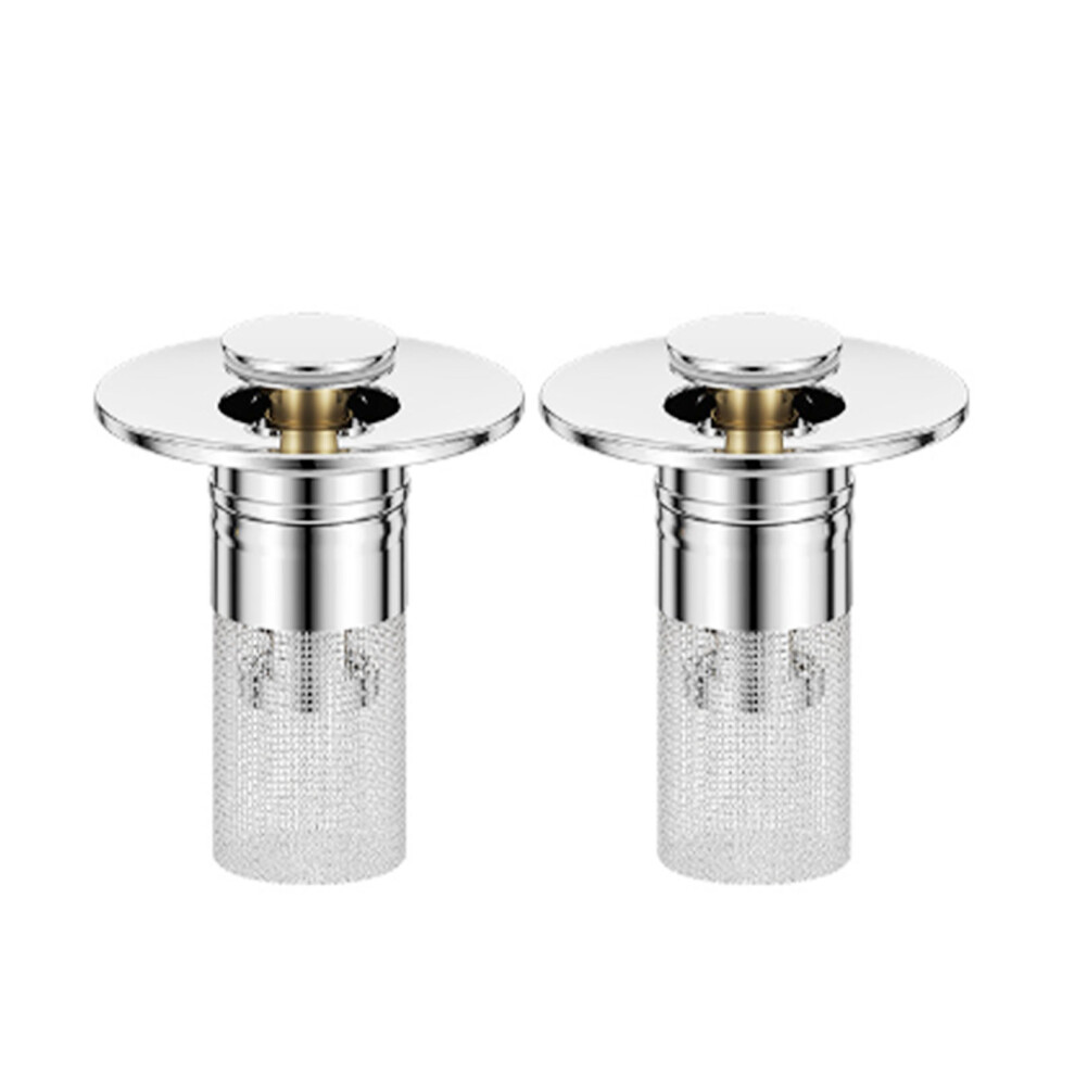 2x Pressing Floor Drain Filter Easy To Install And Clean Silver-image-OPC-PM8BMCR-NEW