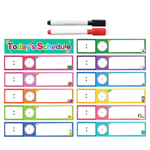Routine Chart Kids Visual Schedule Chart Multi-Functional Design Kids Daily Planner 12Pcs 2
