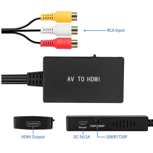 Μετατροπέας RCA σε HDMI, Προσαρμογέας Composite σε HDMI που υποστηρίζει 1080p Pal/ntsc-Good 2