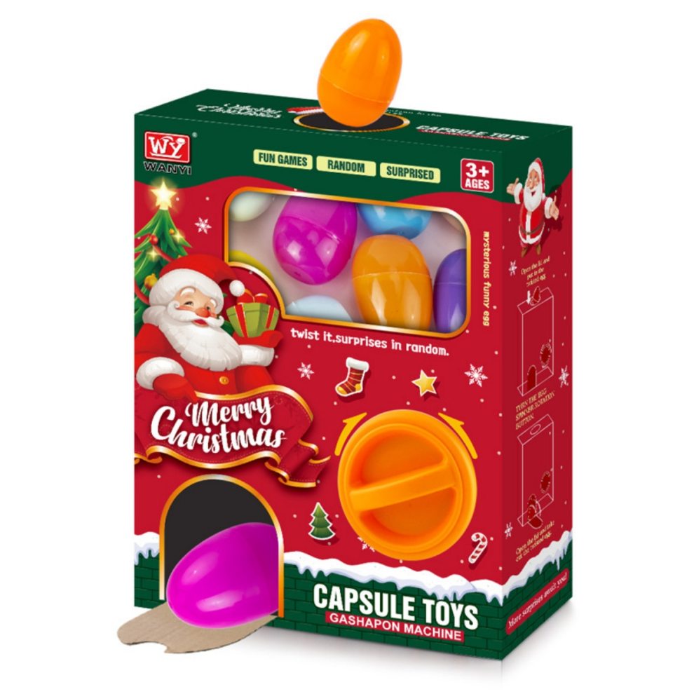 Mini Capsule Toy Machine - Christmas Capsule Toy Machine with 5PCS Surprise Eggs Mystery Capsule Blind Box Gifts for Kids-image-OPC-PM8BPDX-NEW