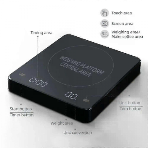 Timemore Black Mirror Basic + High Precision Electronic Scales Espresso Coffee Scale Smart Scales Automatic Timing Kitchen Scale 2