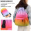 Drawstring Gym Bag Large Size, Mesh Pockets, Water Gradient Color 5