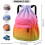 Drawstring Gym Bag Large Size, Mesh Pockets, Water Gradient Color 4