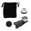 2Sets Mobile Camera Lens Kit Silver 3 in 1 Fisheye Wide Angle Macro 1