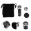 2Sets Mobile Camera Lens Kit Silver 3 in 1 Fisheye Wide Angle Macro 4