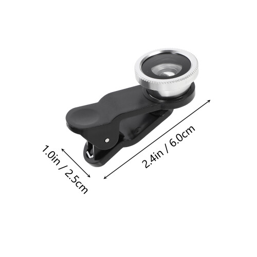 2Sets Mobile Camera Lens Kit Silver 3 in 1 Fisheye Wide Angle Macro 1
